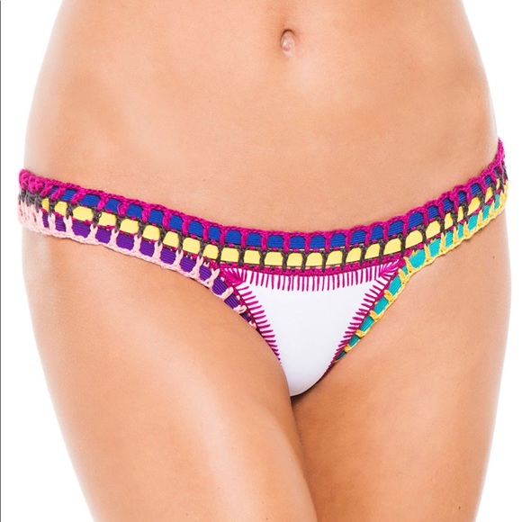 KIINI Yaz bikini bottom in white multicolor, small - Picture 6 of 8